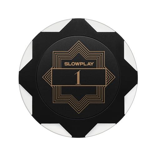 SLOWPLAY Nash Fiches da poker in argilla | 50 Pezzi di Fiches da Poker Texas Holdem, 14g Fiches da poker [con valore] | Squisita fattura e design (1)
