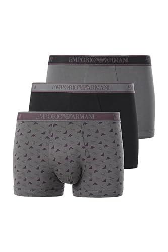 Emporio Armani Core Logoband 3-Pack Trunk Trunks, Nero/ST MAGN/Magnete, M Men's