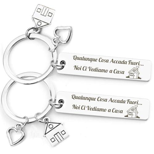 Aonveki Portachiavi Regalo Casa Coppia, Regali San Valentino Anniversario Compleanno per Lei e Lui, Scritte Dolce Casa Biglietto d'auguri, Regalo di Inaugurazione della Casa per Moglie Marito