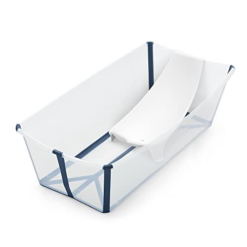 Stokke Flexi Bath X-Large (Blu trasparente) con Supporto per neonati - Durevole e Facile da conservare - Ideale per neonati fino ai 48 mesi