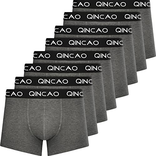 QINCAO Boxer Uomo, a Confezioni di 6 Pezzi, Mutande Uomo, Boxer Uomo Cotone Senza Logo.