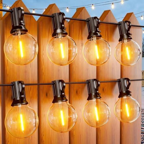 Miootly Catena Luminosa Esterno, 30M/100FT Luci da Esterno Giardino con 46+4 G40 Lampadine, IP45 Impermeabile Catena Luci Esterno e Interno per Giardino Natale Terrazzo, Matrimonio - Bianco Caldo
