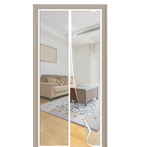 CWEEN CLU Zanzariera magnetica per porta, 120 x 230 cm, modelli più recenti, senza foratura, adatta per porte del balcone, delle finestre, delle terrazze, colore bianco, 120 x 230 cm