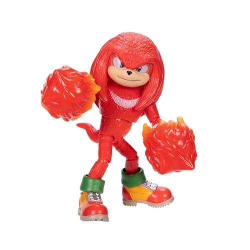 Sonic 3 Movie - Action Figure di Fire Fist Knuckles 13 cm, Personaggio Articolato, Ispirato al Film di Sonic 3, Ottimo per Collezionisti e Appassionati