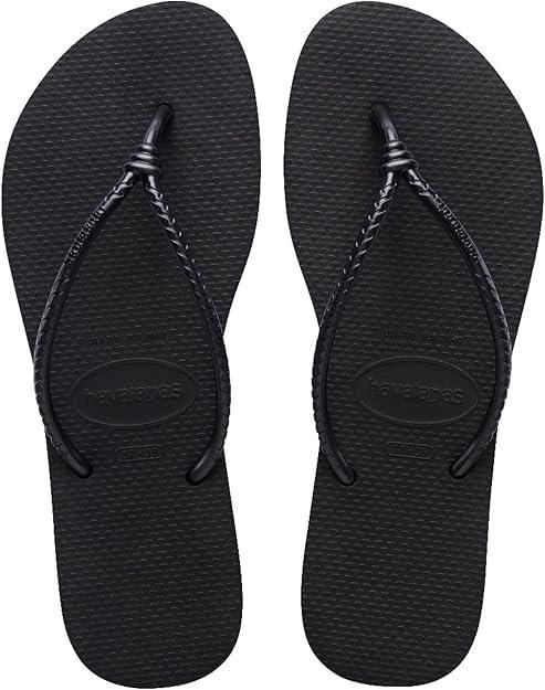 Havaianas - Slim Tube, Infradito Eleganti, Comode E Alla Moda Con Dettaglio Annodato, Donna, Nero, 37/38 EU