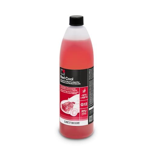 ERRECOM Red Cool, Liquido Radiatore Rosso Fluorescente -10°C/+103°C, antigelo G12 con Pacchetto inibitore a Base Organica Oat, Pronto all’Uso, 1 Litro