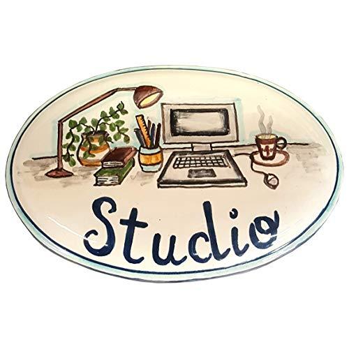 CERAMICHE D'ARTE PARRINI- Ceramica italiana artistica, targa decorazione studio, dipinto a mano, made in ITALY Toscana