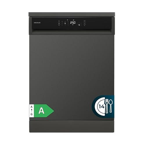 Cecotec Lavastoviglie 60 cm Bolero Aguazero 6800 Dark A, 14 posate, Basso consumo, Motore inverter plus duo, 8 programmi, Lavaggio automatico, Pulizia a vapore, Pulizia interna e mezzo carico