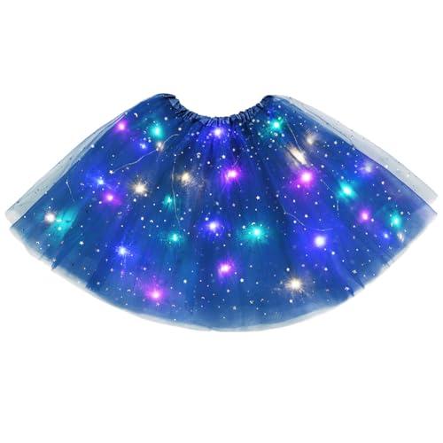 URAQT Gonna Tulle LED, Gonna a Tutù Luminosa a Strati per Adulti, LED Tutu Gonna, Gonna Luminosa LED, Gonna a Tutù in Tulle Luminoso, Adatto per Feste, Carnevale, Halloween, Matrimoni(Blu Reale)