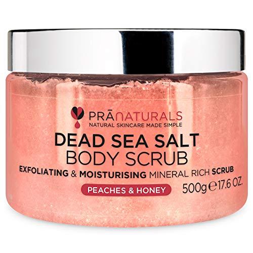 Pranaturals Scrub Corpo Rivitalizzante ai Sali del Mar Morto 500g, Esfoliante e Nutriente, Ricco di Minerali Naturali, Ideale per Tutti i Tipi di Pelle (Pesca e Miele)