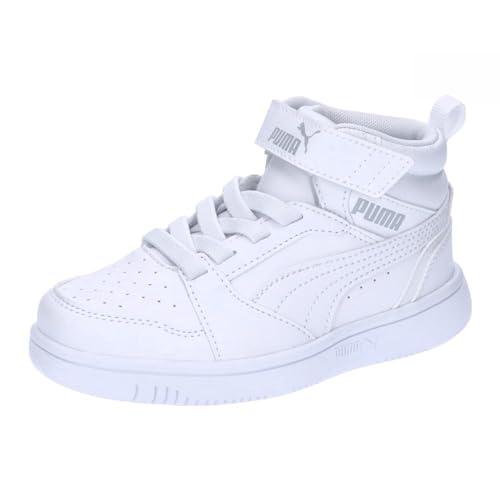 PUMA Puma Rebound V6 Mid Ac+ Ps, Scarpe da ginnastica Unisex - Bambini e ragazzi, White Cool Light Gray, 33 EU
