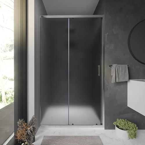 Nicchia doccia 130 cm Reversibile Scorrevole Vetro Opaco 6 mm Profilo Cromato Altezza 198 cm Parama Modello Tahiti
