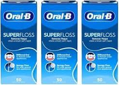 Oral B 50 pezzi pre-tagliati super Floss – Confezione da 3