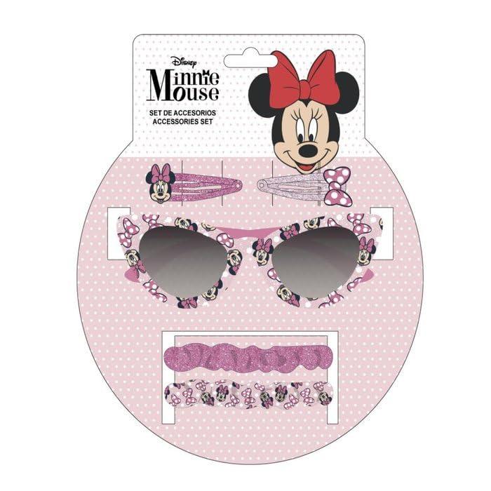 Set di bellezza per bambini di Minnie Mouse - Rosa - Set completo - Include occhiali da sole, 2 forcine e 2 fermagli per capelli - Prodotto originale disegnato in Spagna