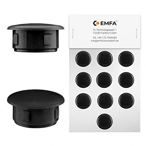 EMFA Tappi copriforo 6 mm nero – Tappi in plastica per mobili e fori di fissaggio – 0,6 cm – Set da 50 pezzi
