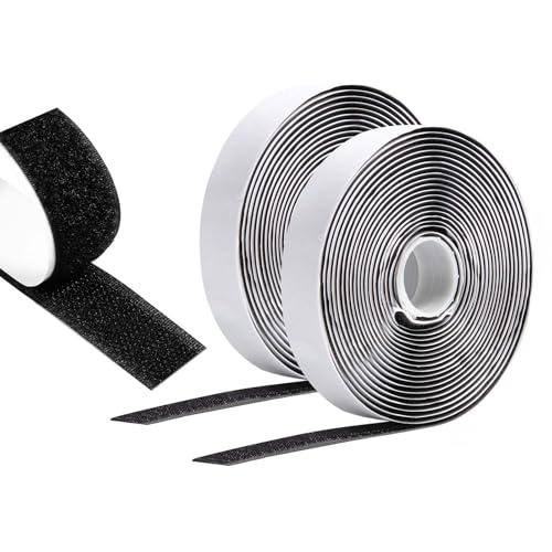 Vinabo Hook Loop Autoadesivo 8 M X 20 MM, Nastro Biadesivo Per Tessuti Hook Loop, Nastro Adesivo Forte Con Chiusura A Strappo Per Cucire (Nero)