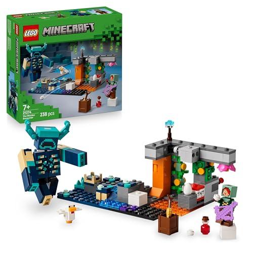 LEGO Minecraft L’Incontro con il Sorvegliante - Giocattolo Interattivo con Minifigure, Mob e Funzione TNT di Caduta Massi - Regalo per Gamer, Bambini e Bambine da 7 Anni in su da Collezione - 21274