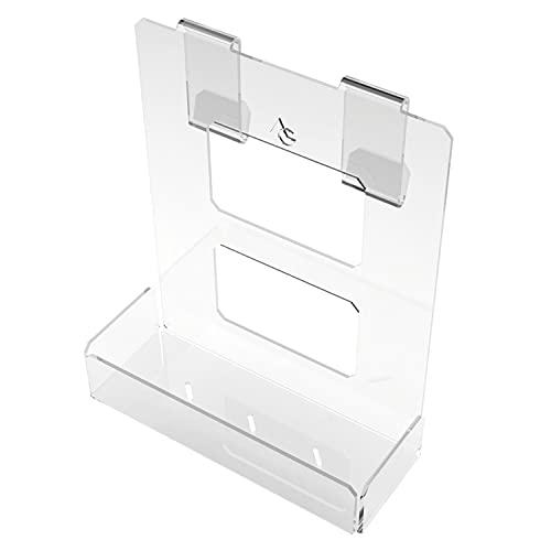 Agplex Porta Sapone grande Per Doccia in vetro acrilico plexig. Con 2 porta Asciugamani - Mensola Per Doccia da Appendere (Spessore BOX doccia 6-15mm)