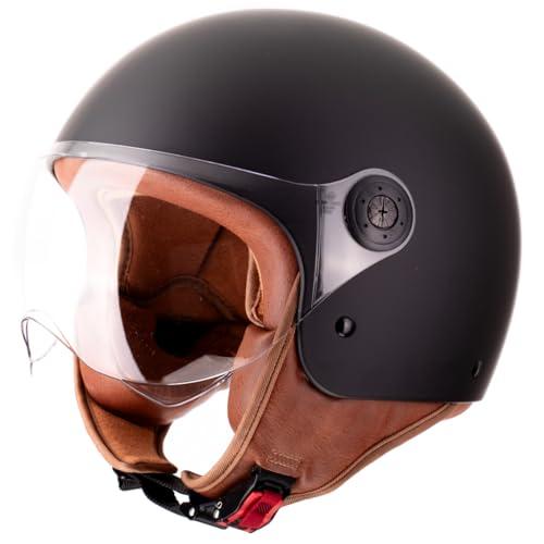 VINZ Duoro Casco Scooter / Moto Donna E Uomo | nelle taglie dalla XS-XXL | Jet con Visiera | Certificato ECE 22.06 | Disponibile in diversi colori