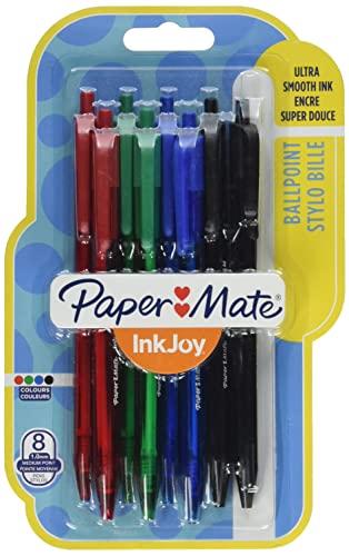 Papermate - Lotto di 8 penne a sfera Inkjoy assortite
