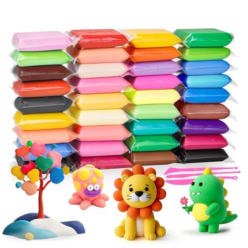 36 Colori plastilina per bambini, Argilla da Modellare, Air Dry Clay, Fommy Modellabile, Pasta Modellabile Bambini per Creatività e Lavoretti, Regalo per Ragazzi e Ragazze da 3 a 12 Anni.