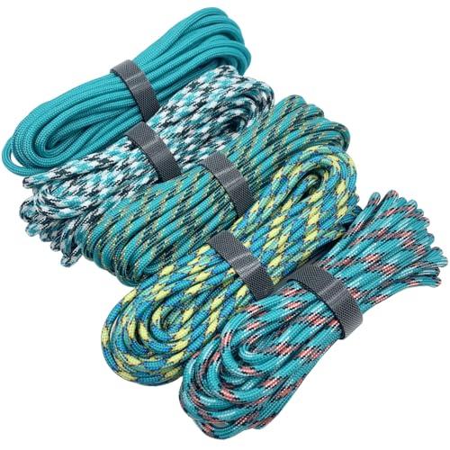 EDGEAM 5 Pezzi 6 Metri Paracord 4mm Corde 7 Fili Nylon Corda (Colore A, 5 x 6m/236inch)