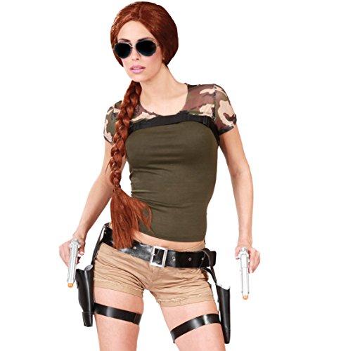 FIESTAS GUIRCA | Fondina Doppia con Pistole Giocattolo - Accessorio per Costume da Poliziotto, Militare e Videogiochi - Ideale per Halloween, Carnevale e Feste in Maschera - Tutti gli Utenti - Nero
