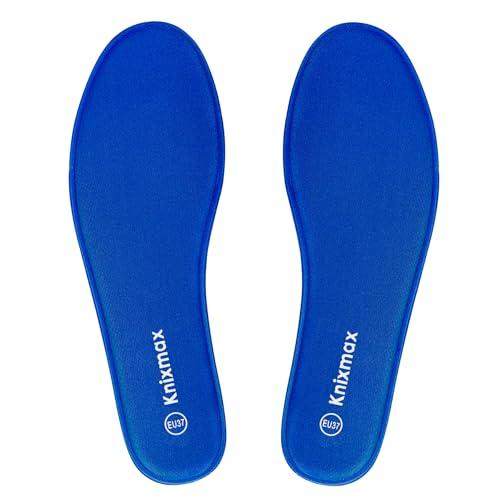 Knixmax Donna Uomo Solette in Memory Foam Inserti per scarpe Comfort Assorbimento degli urti Imbottitura per il supporto del piede Suole interne Schiuma morbida Blu navy 43EU