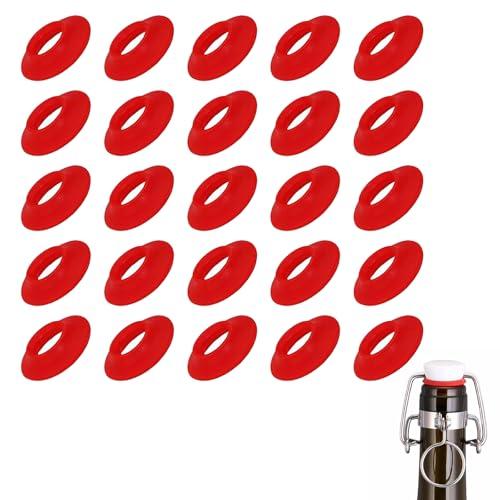 Gomma Rondella per Bottiglie Swing Flip,Guarnizione della Bottiglia di Birra,Guarnizione del Tappo della Bottiglia di Birra,Guarnizione in Silicone del Tappo del Flacone 25 Pezzi Tokaneit
