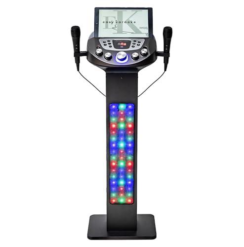 Easy Karaoke EKS828-BT - Sistema karaoke Bluetooth con altoparlanti integrati, potenza di picco di 90 W, luci LED, palla da discoteca e 2 microfoni