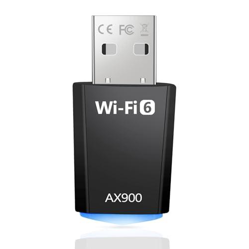 USB Wifi per PC, AX900 WiFi 6 Chiavetta Wifi per PC Fisso Dual Band 5Ghz 2,4 Ghz Adattatore Wifi USB Chiavetta Internet Dongle Wifi Supporta Windows 7/10/11