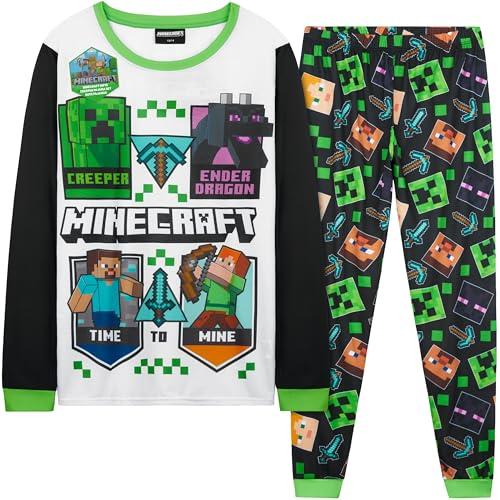 Get Trend Minecraft Pigiama Bambino Set, Lungo Pigiami Bambini Adolescenti Creeper Abbigliamento da Casa, Regalo Ragazzo (9-10 Anni, Multi Minecraft)
