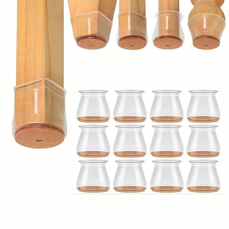 24 protezioni per pavimenti per gambe della sedia, coprisedia in silicone, cuscinetti in feltro per piccoli pavimenti, riducono il rumore, accessori per mobili medi