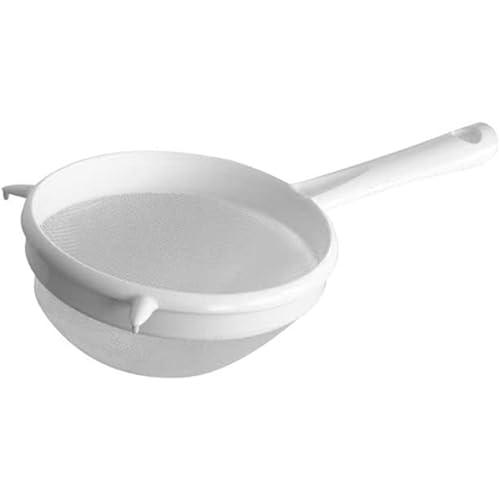 Fackelmann Colino con Rete Maglia Fitta in Plastica, Bianco, Diametro 17 cm per Filtrare e preparare Kefir, Kombucha, Brodi e Bisque Linea Arcadalina Colore Bianco