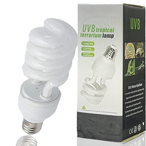 QeeHeng Lampadine UVB per rettili Lampadina per tartaruga per tartarughe acquatiche Lampade per terrari tropicali Supplemento di calcio per foresta pluviale tropicale Lucertola serpente (UVB5.0 26W)
