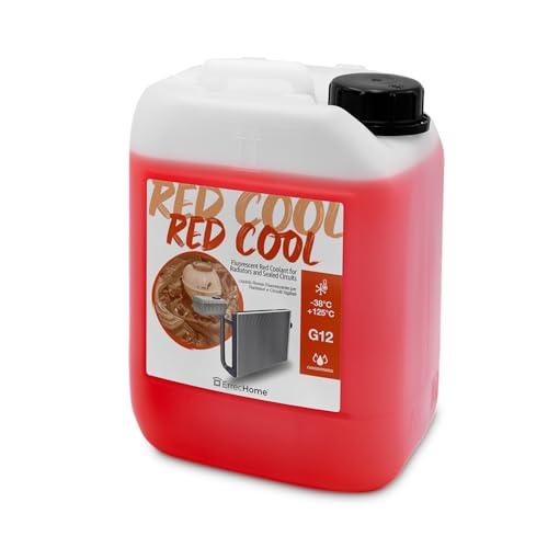 ErrecHome Red Cool, Liquido Radiatore Rosso Fluorescente Concentrato, antigelo G12 con pacchetto inibitore a base organica OAT, 5 Litri