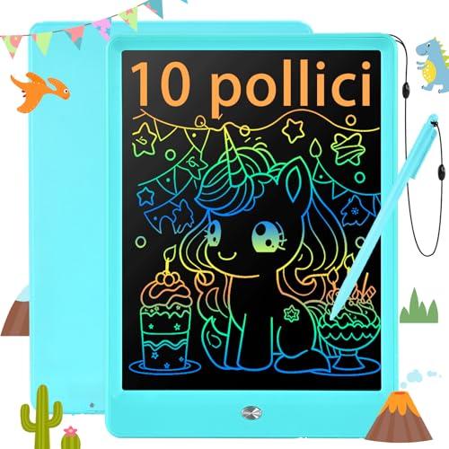 EooCoo Tavoletta Grafica Bambini,10 Pollici Tavoletta Grafica LCD Scrittura Lavagna Blocco Per la Scrittura Cancellabile Grafica Per Giochi Per Bambini 3 4 5 6 7 Anni Blu