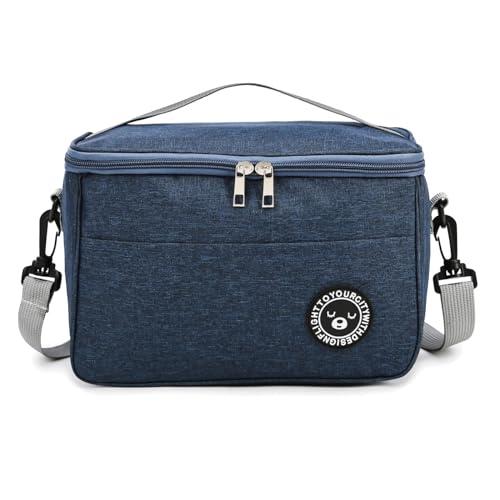 TUXUNQING 7.5L Borsa termica porta pranzo, Borsa frigo, Borsa termica piccola per Ufficio, Scuola, Picnic(Blu/7.5L/26 * 16 * 18cm)