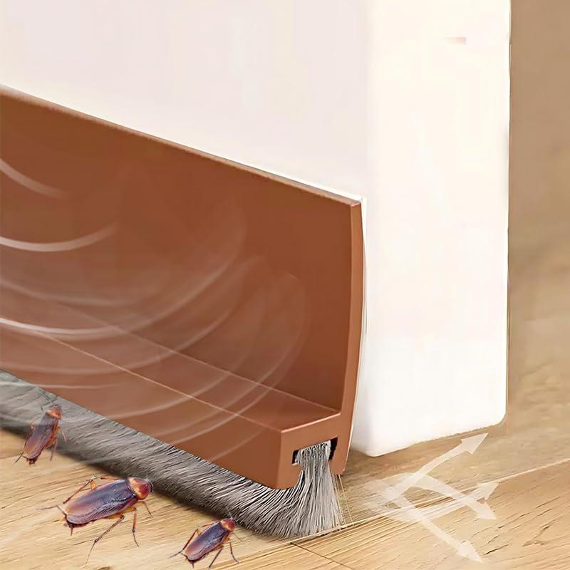 Vingspina 100cm Marrone Paraspifferi per Porte, Paraspifferi Sottoporta, Guarnizione a Spazzola per Porte, Barriera Sottoporta Anti Insetti, Polvere, Aria Fredda, (brown)