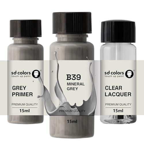 SD COLORS GRIGIO MINERALE B39 New Touch Up Paint 15 ML RIPARAZIONE GRAFFIO PENNELLO COLORE CODICE B39 MINERALE GRIGIO (VERNICI+LACQUER+PRIMER)