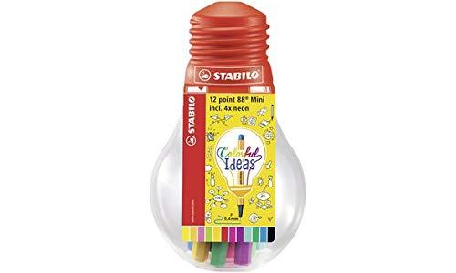 Stabilo Fineliner point 88 Mini, Colorful Ideas, set da 12 pezzi, riceverete 1 confezione da 12 pezzi