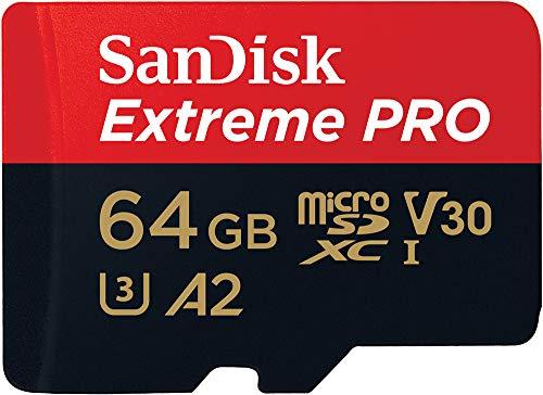 SanDisk 64GB Extreme PRO scheda microSDXC + adattatore SD + RescuePro Deluxe, fino a 200 MB/s, con prestazioni app A2 UHS-I Class 10 U3 V30