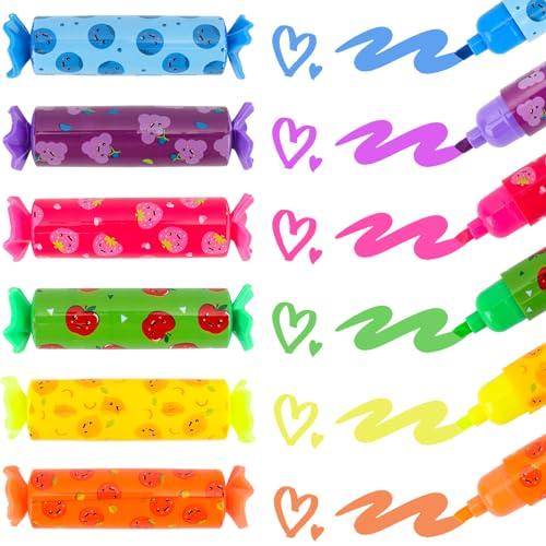 Coicok 30 Pezzi Caramelle Evidenziatori Colorate, Mini a Forma Caramella Penne Colorate, Carine Penne Bambin per Scuola Regalo Gadget Compleanno Bambini Regalini Fine Festa
