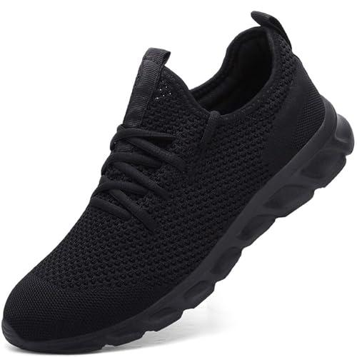 Damyuan Scarpe da Corsa Uomo Ginnastica Camminata Casual Jogging Trekking Tennis TRAI Mesh Basket Sport Outdoor Fitness Sportive Palestra Platform Sneakers Nero 44 EU