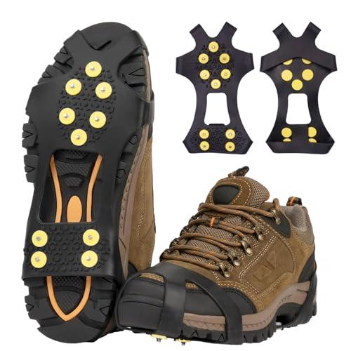 Ramponi da Ghiaccio, Gomma Leggero Ice Tacchetti con 10 chiodi, Elasticizzati, Ramponi Antiscivolo Ice Tacchetti Trazione per Scarponi Scarpe Winter Outdoor Camping Caccia Camminare, Eur 39-41