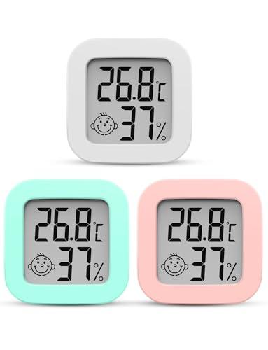 Mini Igrometro Termometro Digitale Termoigrometro da Interno con l'Icona di comforto Monitor di Temperatura e umidità (3 Pezzi)