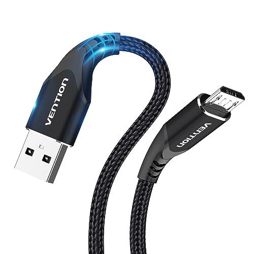 VENTION Cavo Micro USB USB A Micro USB Nylon 2.0, Cavo di Ricarica Android ad Alta Velocità Compatibile con Samsung Galaxy, Huawei, Xiaomi, LG, Sony, Nexus, Nokia, Smartphone Android (3m, Nero)