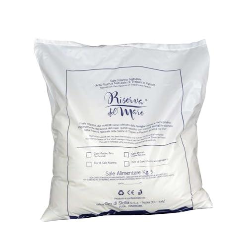 Sale Marino Integrale Artigianale di Trapani – Sicilia – Presidio Slow Food – Macina Fine, Naturale e Non Raffinato (5 kg)