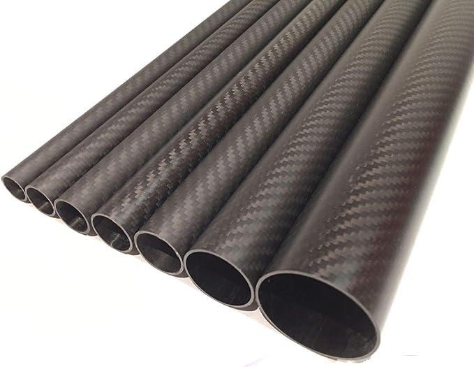 Tubo in fibra di carbonio 100% alto modulo di diametro 6-32 mm (nero, 8 mm x 6 mm x 1000 mm)