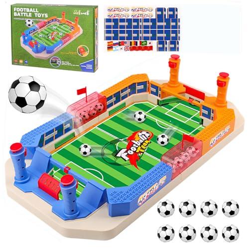 Nicknack - Gioco da tavolo per bambini, calcio balilla con 6 mini calcio, gioco da tavolo per bambini e adulti